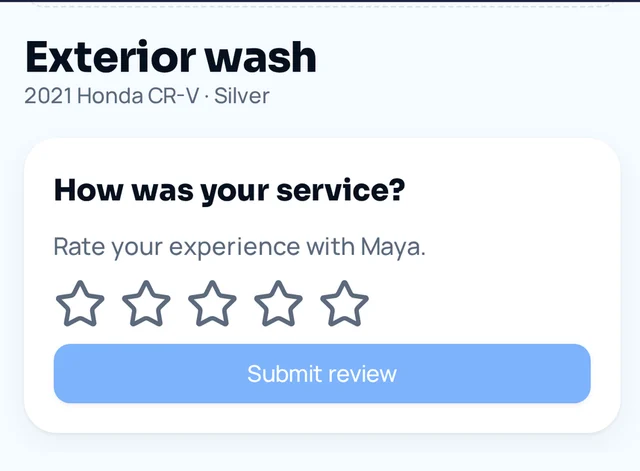 App detail: How was your service? Rate your experience
